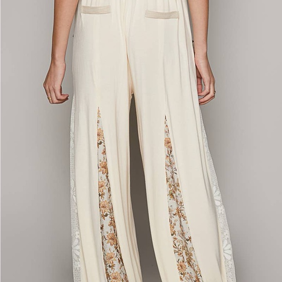 Pol | Floral Lace Cream Wide-Leg Pants - Picture 16 of 16